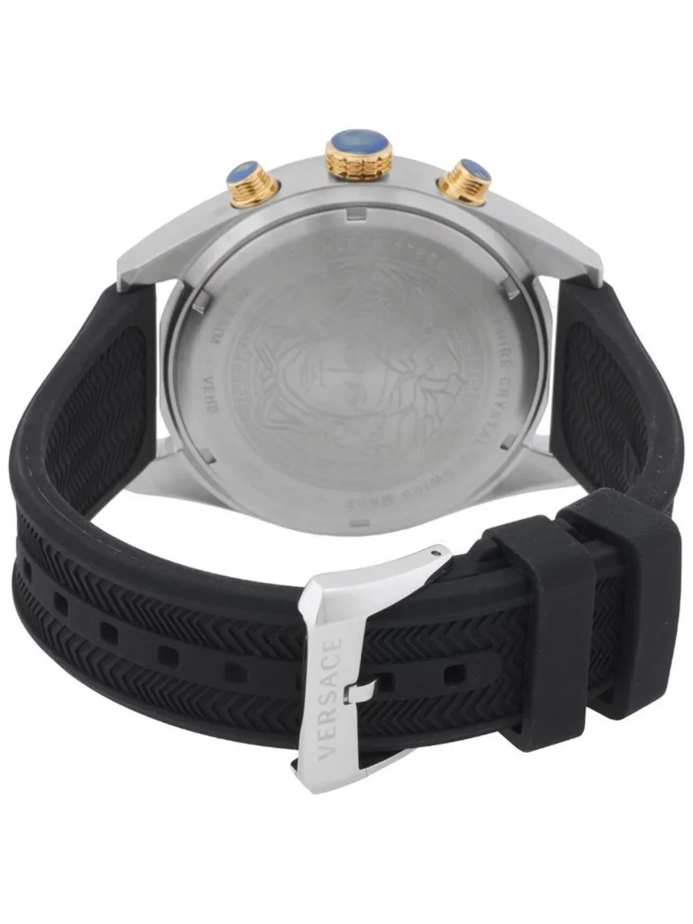 NWT Versace V-Chrono Chronograph Quartz Black Dial Men's Watch